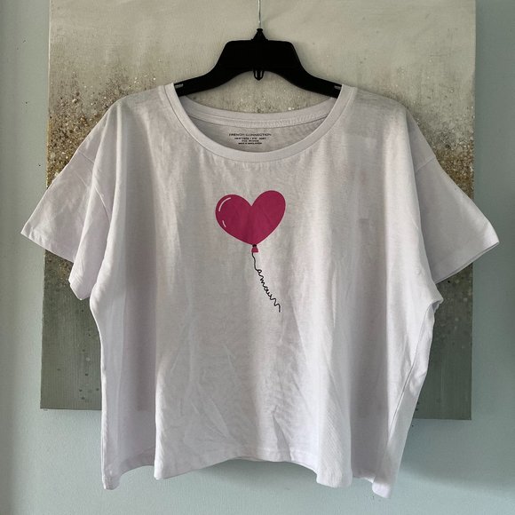 French Connection Amour Balloon Cropped T-Shirt (NWT) - Picture 2 of 11